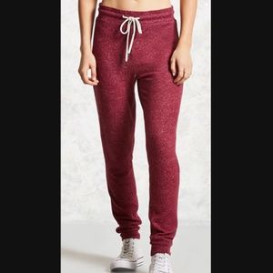 Burgundy French Terry Joggers